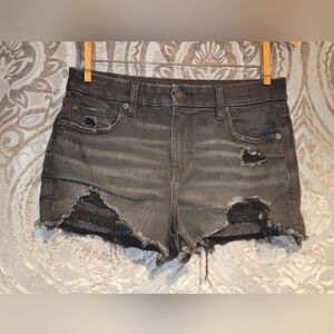 American Eagle Black Distressed Jean Shorts